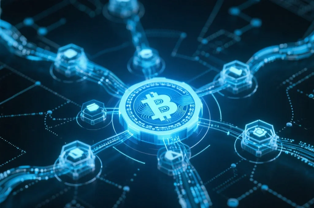 象征安全和信任的区块链网络